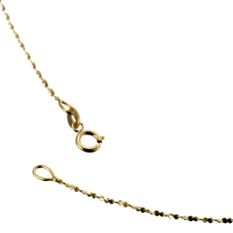 Chaîne en or jaune, maille torsadée dentelée