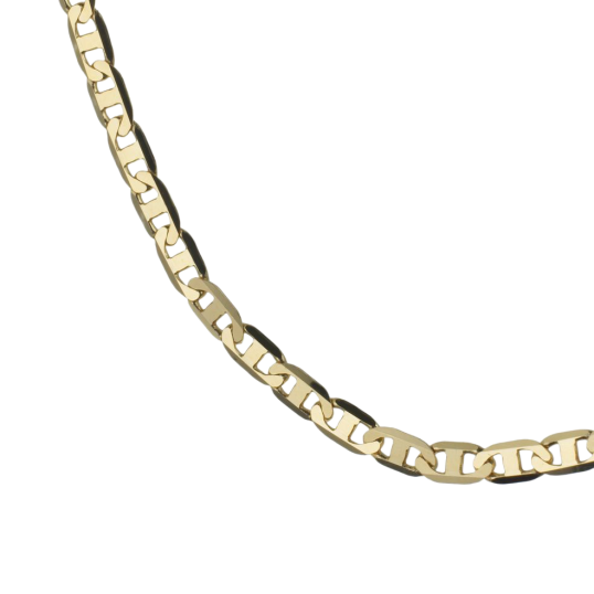 Chaine en or jaune, maille marine plate