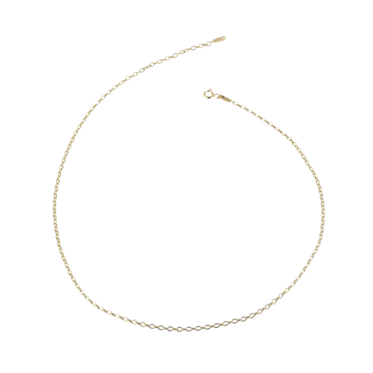 Chaine en or jaune, maille forçat ovale