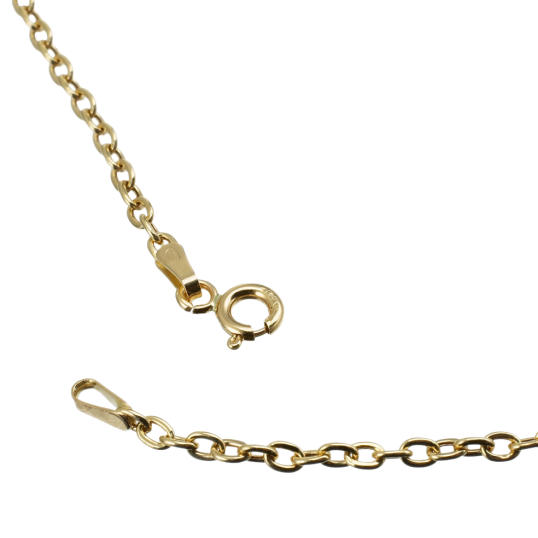 Chaine en or jaune, maille forçat ovale
