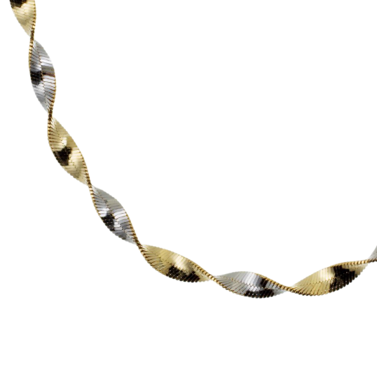 Collier 2 ors, maille torsadée