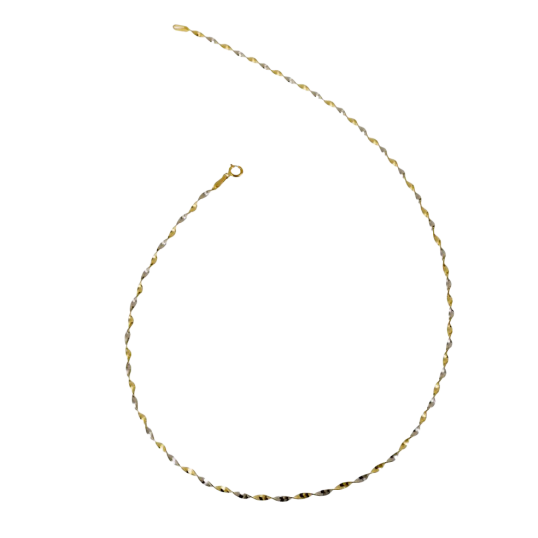 Collier 2 ors, maille torsadée