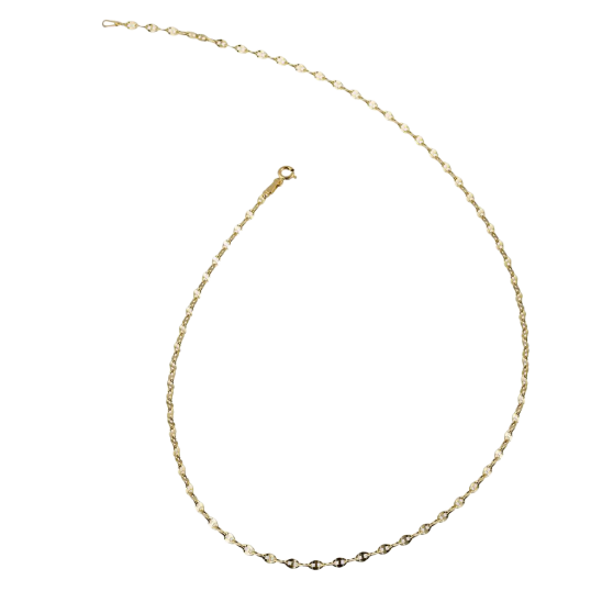 Chaine en or jaune, maille marine arrondie