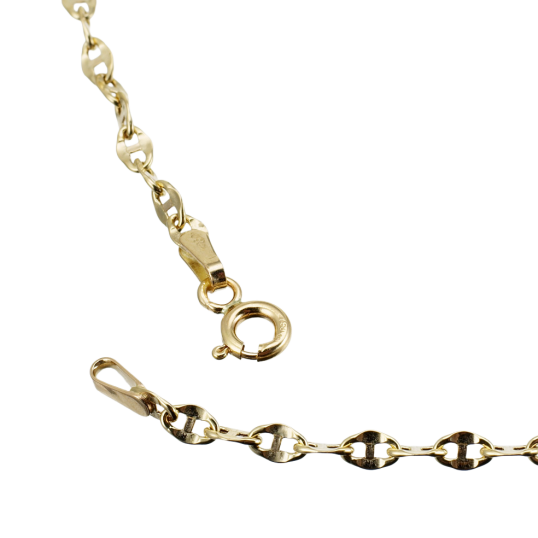 Chaine en or jaune, maille marine arrondie