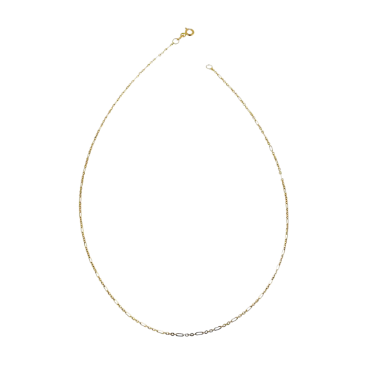 Chaîne en or jaune, maille fantaisie alternée