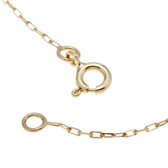 Chaîne en or jaune, maille forçat claire diamantée Chaîne en or jaune, maille forçat claire diamantée