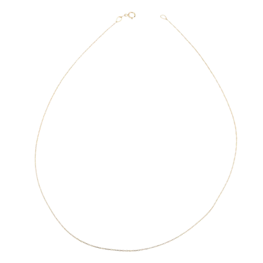 Chaîne en or jaune, maille forçat diamantée