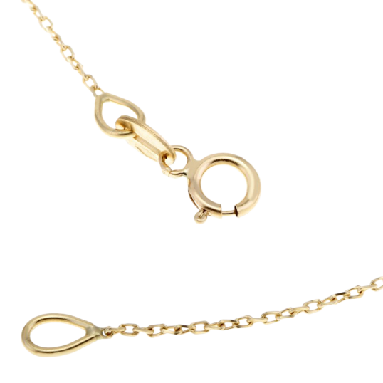 Chaîne en or jaune, maille forçat diamantée