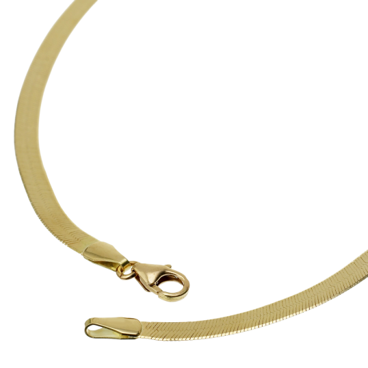 Collier en or jaune, maille miroir Collier en or jaune, maille miroir