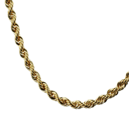 Collier en or jaune, maille corde
