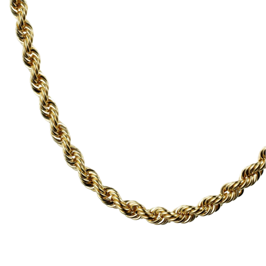Collier en or jaune, maille corde