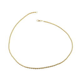Collier en or jaune, maille corde