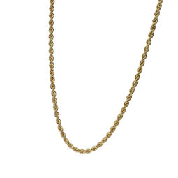 Collier en or jaune, maille corde