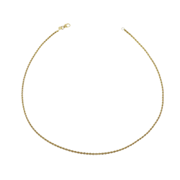 Collier en or jaune, maille corde