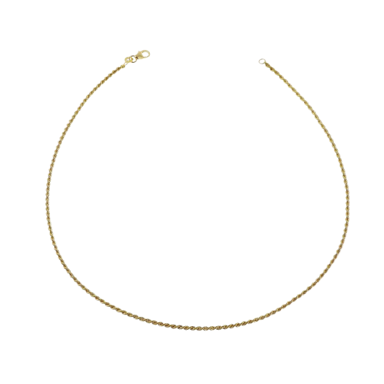 Collier en or jaune, maille corde