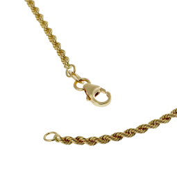 Collier en or jaune, maille corde