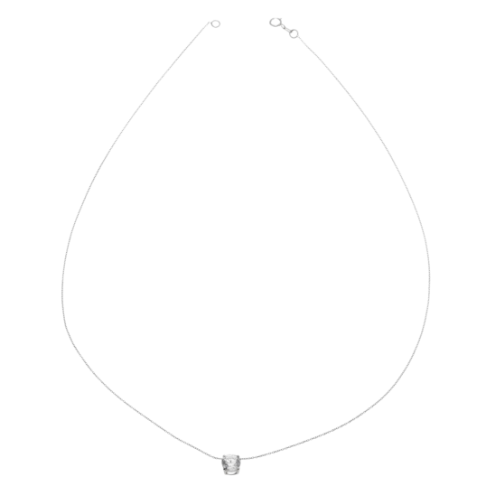 Collier en or gris, oxyde de zirconium