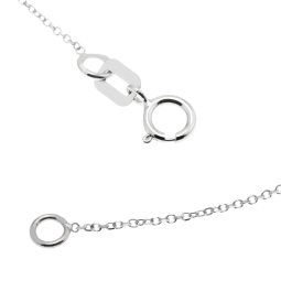 Collier en or gris, oxyde de zirconium