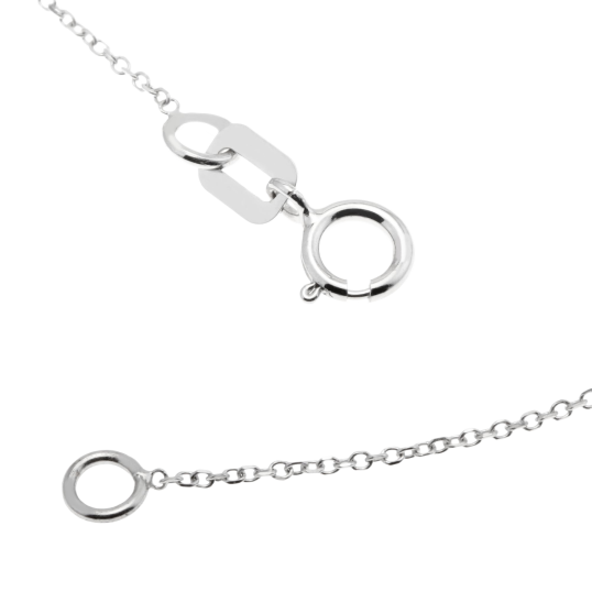 Collier en or gris, oxyde de zirconium