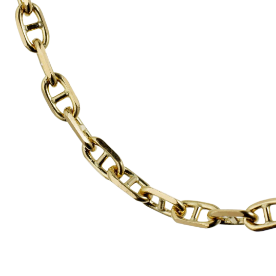 Chaîne en or jaune, maille marine forçat