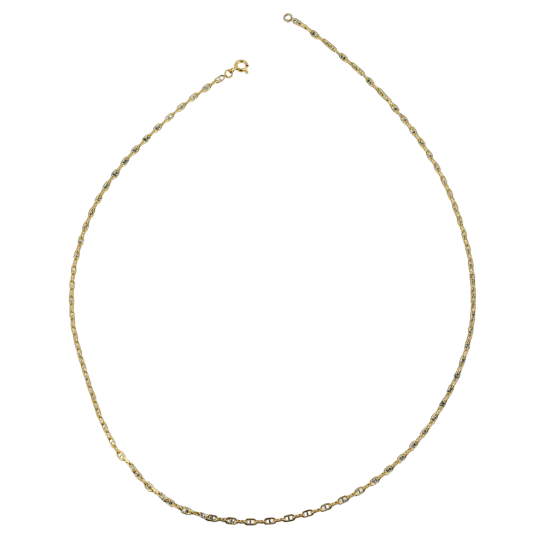 Chaîne en or jaune, maille marine forçat