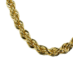 Collier en or jaune, maille corde