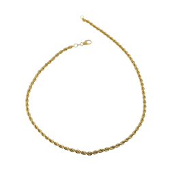 Collier en or jaune, maille corde