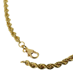 Collier en or jaune, maille corde