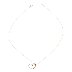 Collier or jaune coeur rhodie diamants