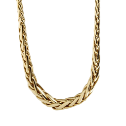 Collier en or jaune, maille palmier chute centre 5 mm