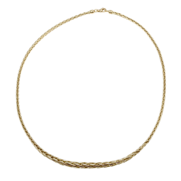 Collier en or jaune, maille palmier chute centre 5 mm