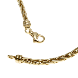 Collier en or jaune, maille palmier chute centre 5 mm