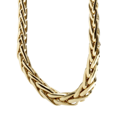 Collier en or jaune, maille palmier chute centre 6 mm