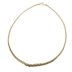 Collier en or jaune, maille palmier chute centre 6 mm