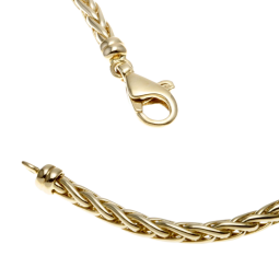 Collier en or jaune, maille palmier chute centre 6 mm