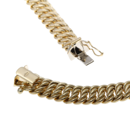 Collier en or jaune, maille  americaine chute centre 11.2 mm - 11.6 mm