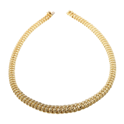 Collier en or jaune en maille americaine chute centre 13.7 -13.9 mm