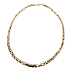 Collier en or jaune, maille  palmier chute centre 9 mm