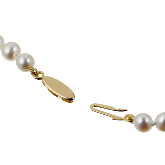 Chocker en or jaune et perles de culture 4 - 5 mm
