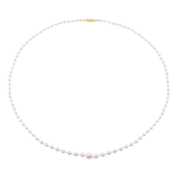 Collier chute en or jaune et perles de culture