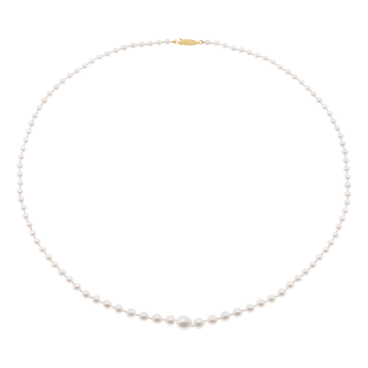 Collier chute en or jaune et perles de culture