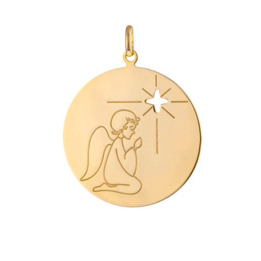 Médaille en or jaune, ange