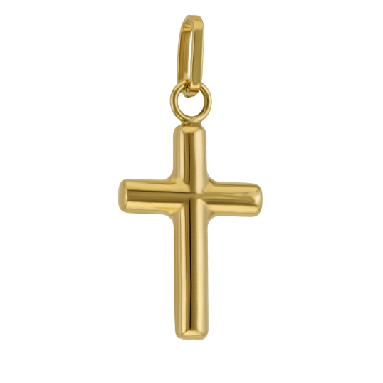 Croix en or jaune bombée, petit modèle