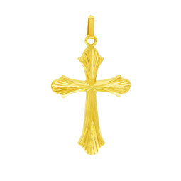 Croix en or jaune, striée