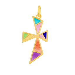 Croix en or jaune et laque