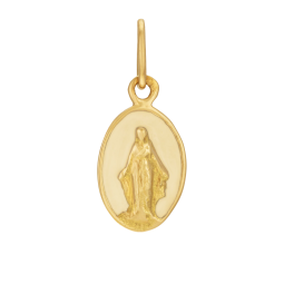 Médaille or jaune et laque, vierge