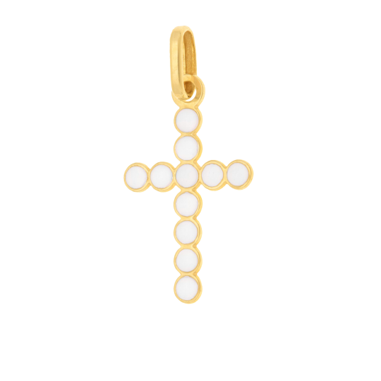 Croix en or jaune et laque