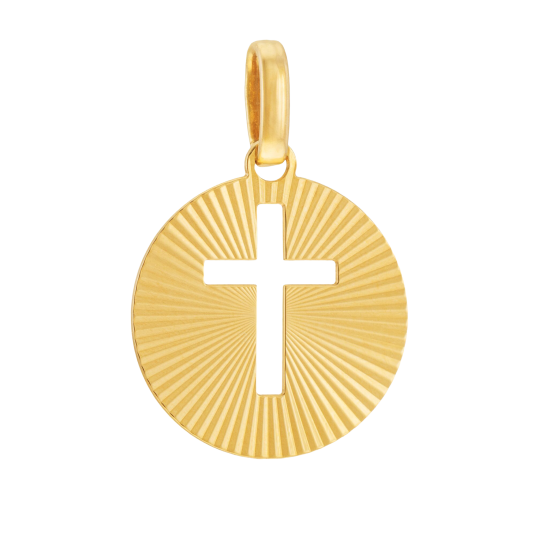 Médaille en or jaune, croix