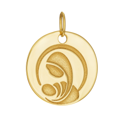 Médaille vierge à l'enfant en or jaune