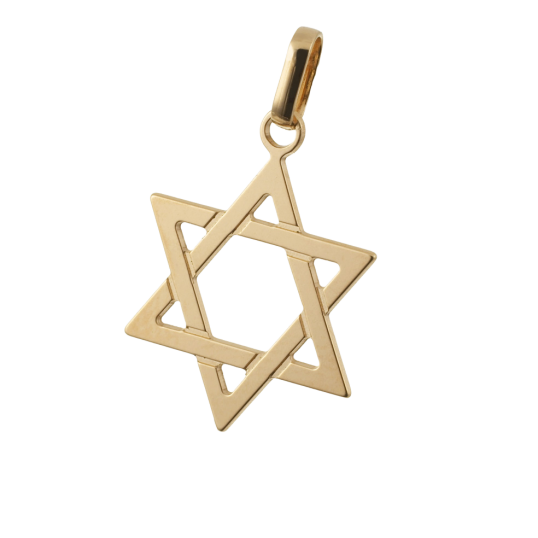 Pendentif en or jaune, étoile de David